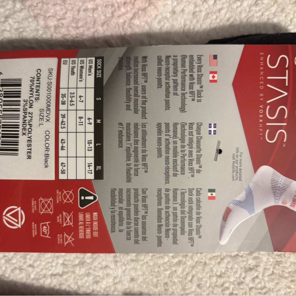 VoxxLife Stasis Black Athletic Mini Crew Socks - Picture 2 of 3